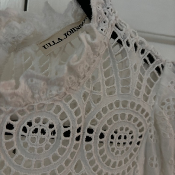 Ulla Johnson Simone Puff Sleeve Eyelet‎ Shift Dress Size 2 White Bridal Lace - Picture 6 of 16